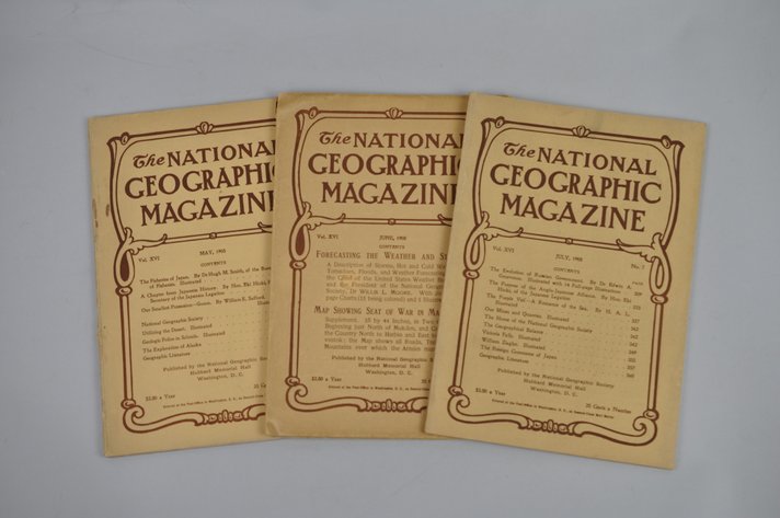 1905- May-July Issues of Nat Geo Magazines