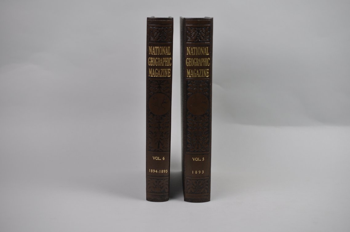 Vol. 5&6 National Geographic 1893, 1894-1895 Brown Leather Bound, photo 2 of 5