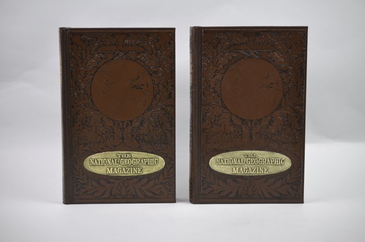 Vol. 5&6 National Geographic 1893, 1894-1895 Brown Leather Bound