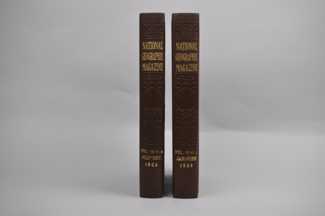 Vol. 19 Pt. 1&2 National Geographic 1908 Brown Leather Bound, photo 2 of 5