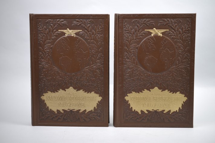 Vol. 21 Pt.1&2 National Geographic 1910 Brown Leather Bound