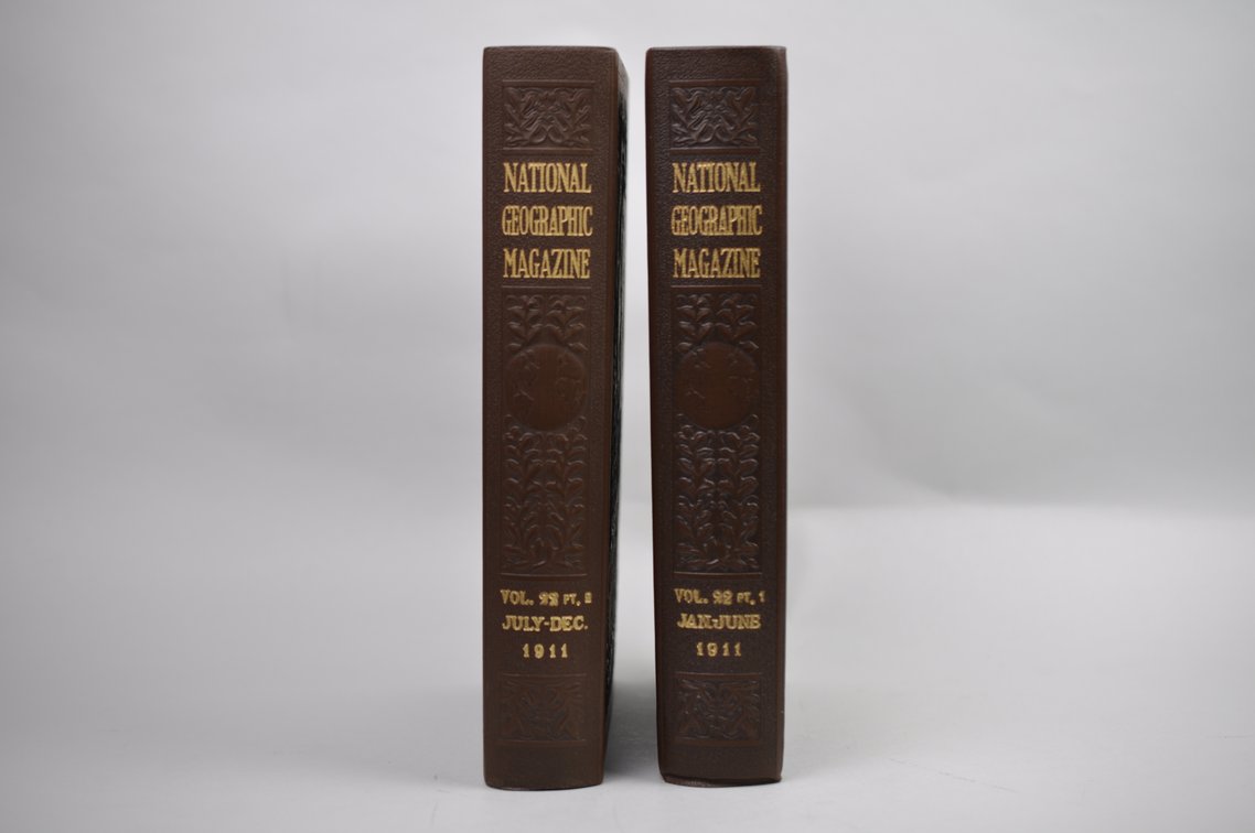 Vol. 22 Pt. 1&2 National Geographic 1911 Brown Leather Bound, photo 2 of 5