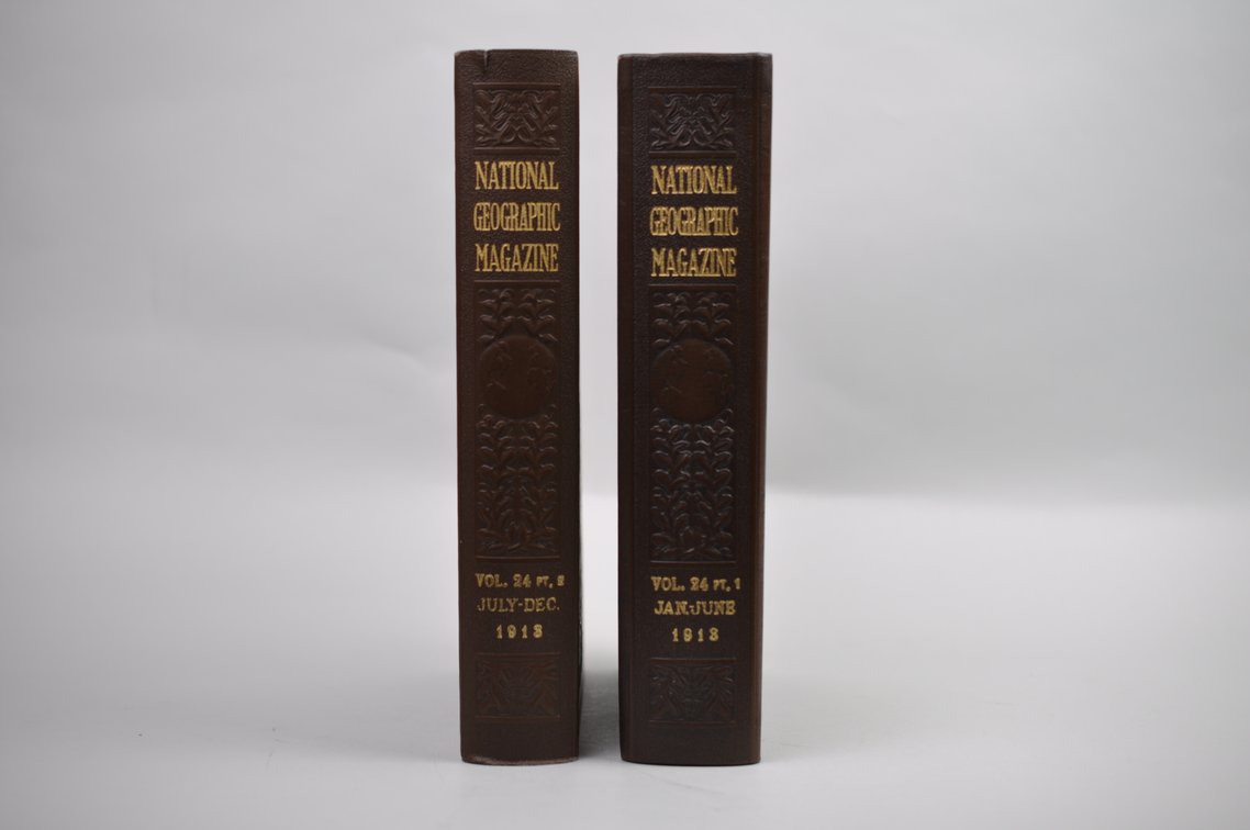 Vol. 24 Pt. 1&2 National Geographic 1913 Brown Leather Bound, photo 2 of 5