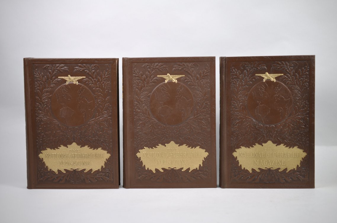 Vol. 31-36 National Geographic 1917-1919 Brown Leather Bound, photo 4 of 11