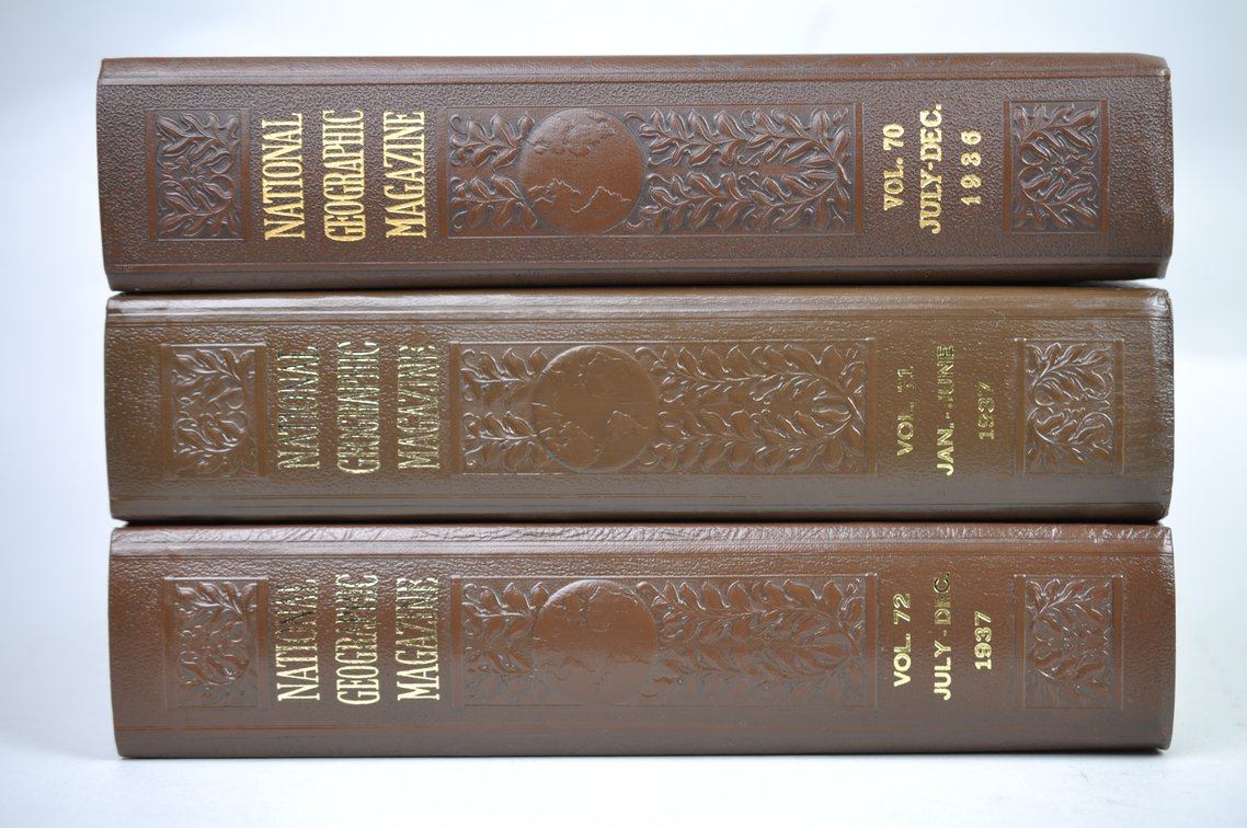 Vol. 67-72 National Geographic 1935-1937 Brown Leather Bound, photo 2 of 11