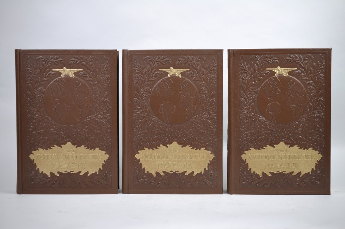 Vol. 61-66 National Geographic 1932-1934 Brown Leather Bound, photo 8 of 11