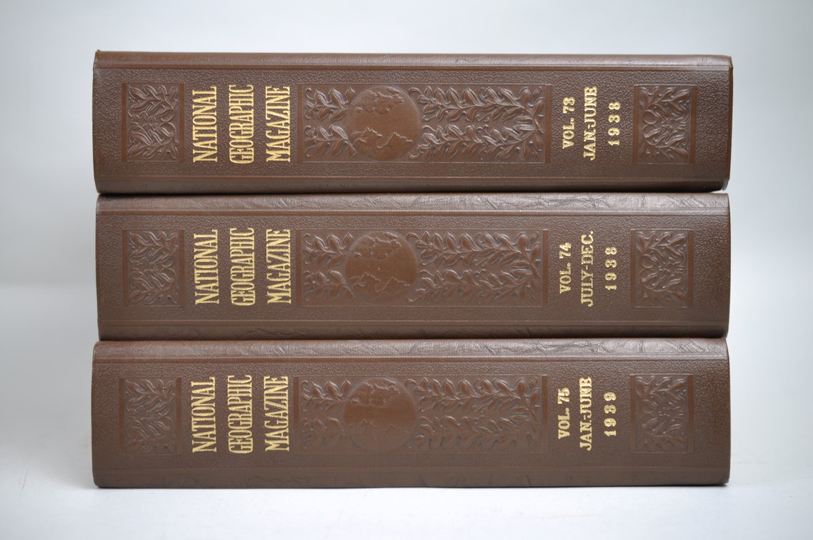 Vol. 73-78 National Geographic 1938-1940 Brown Leather Bound, photo 2 of 11