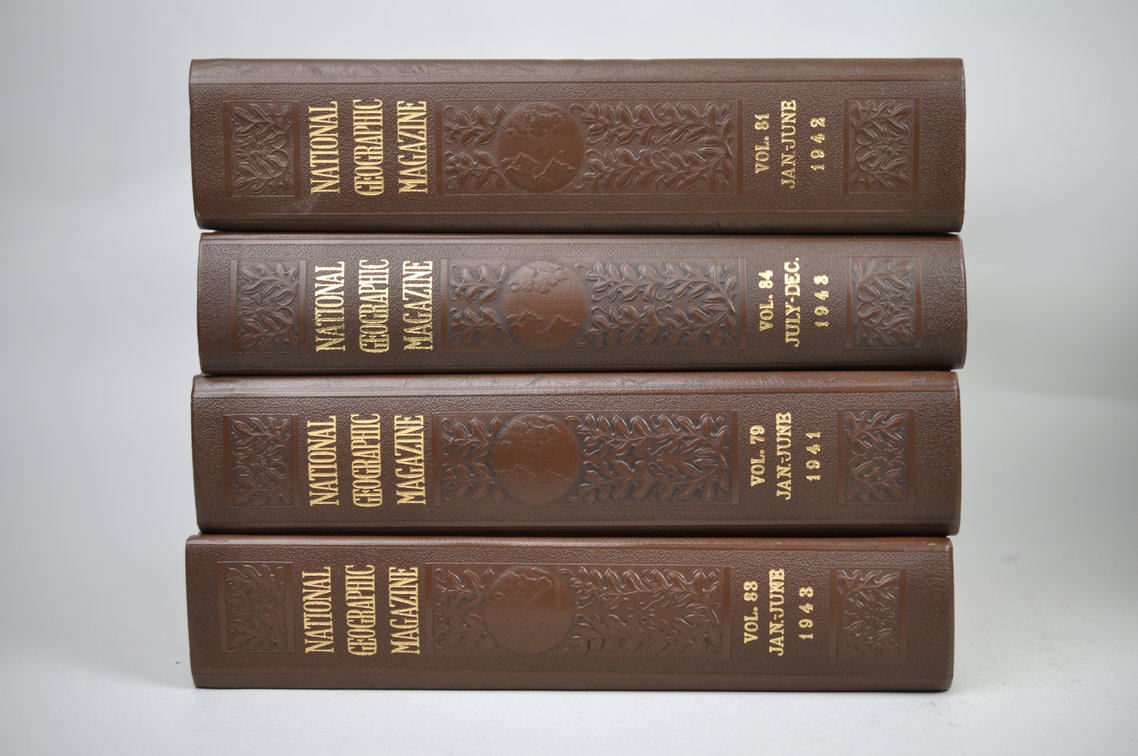 Vol. 79-86 National Geographic 1941-1944 Brown Leather Bound, photo 3 of 11