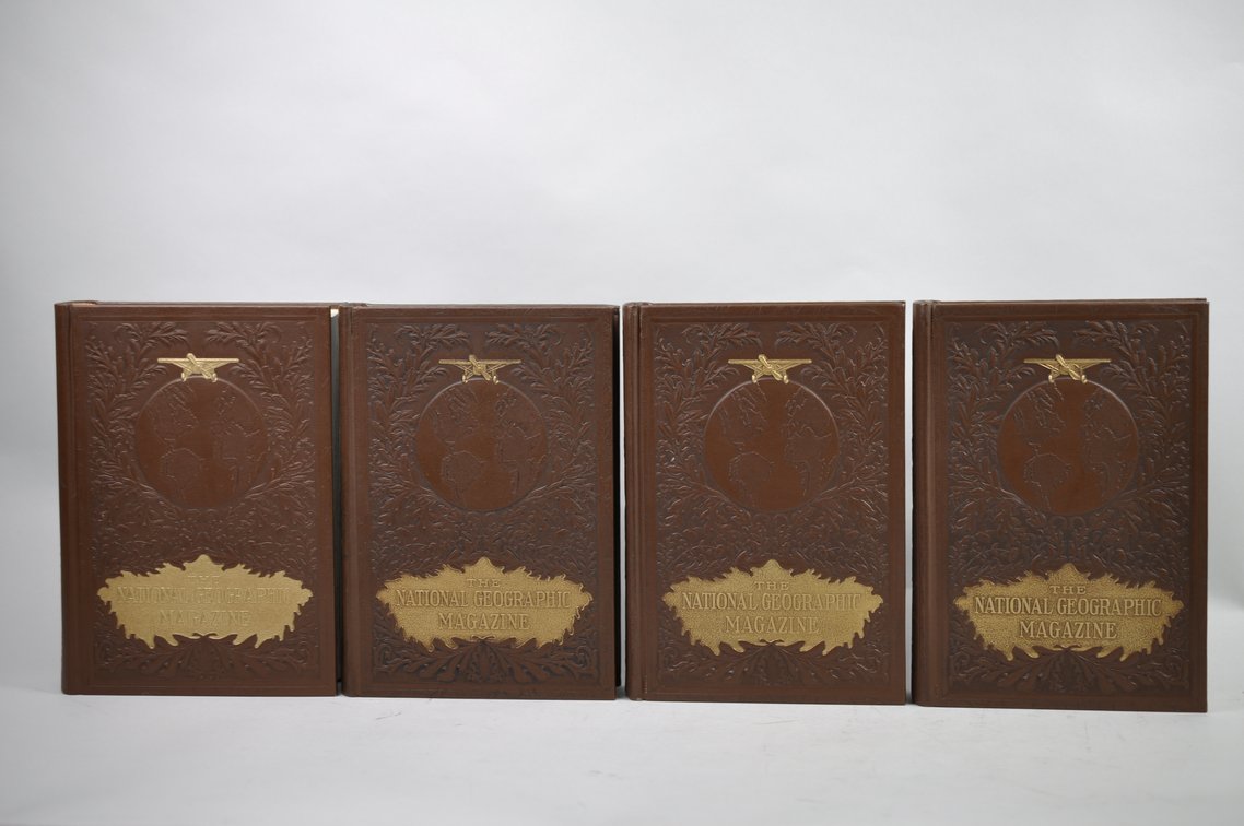 Vol. 103-110 National Geographic 1953-1956 Brown Leather Bound, photo 4 of 11
