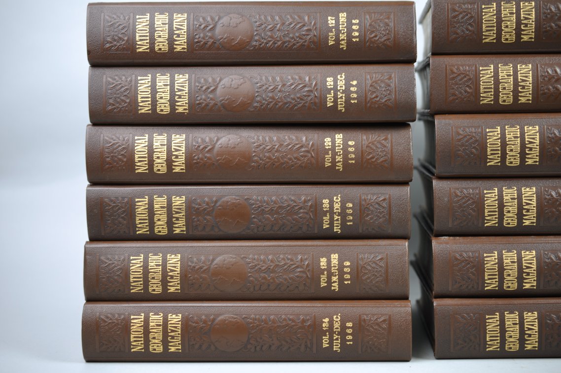 Vol. 119-136 National Geographic 1961-1969 Brown Leather Bound, photo 2 of 12