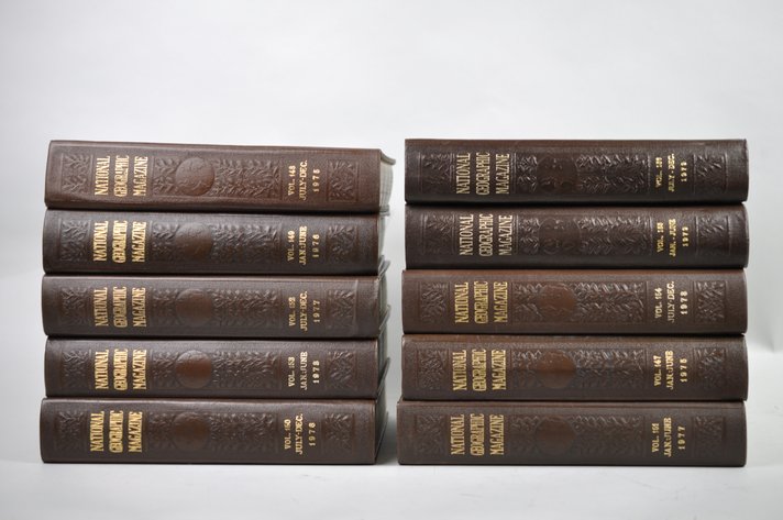 Vol. 147-156 National Geographic 1975-1979 Brown Leather Bound