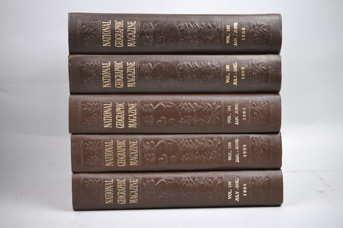 Vol. 157-166 National Geographic 1980-1984 Brown Leather Bound, photo 2 of 7