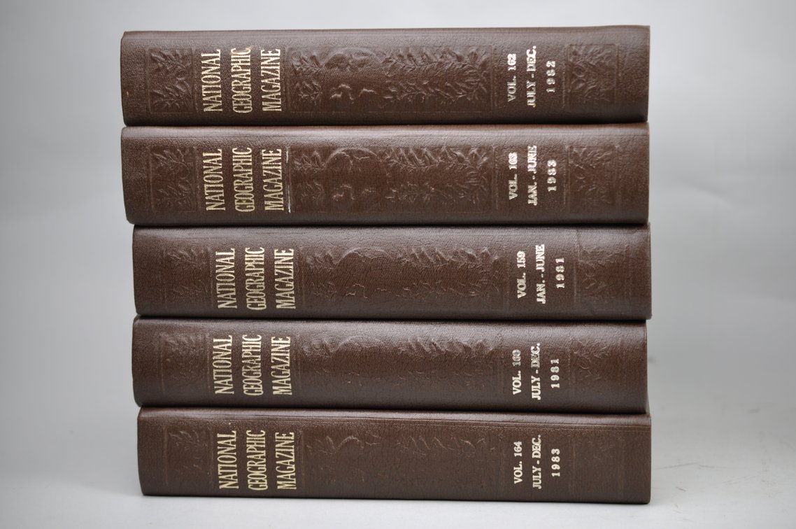 Vol. 157-166 National Geographic 1980-1984 Brown Leather Bound, photo 3 of 7