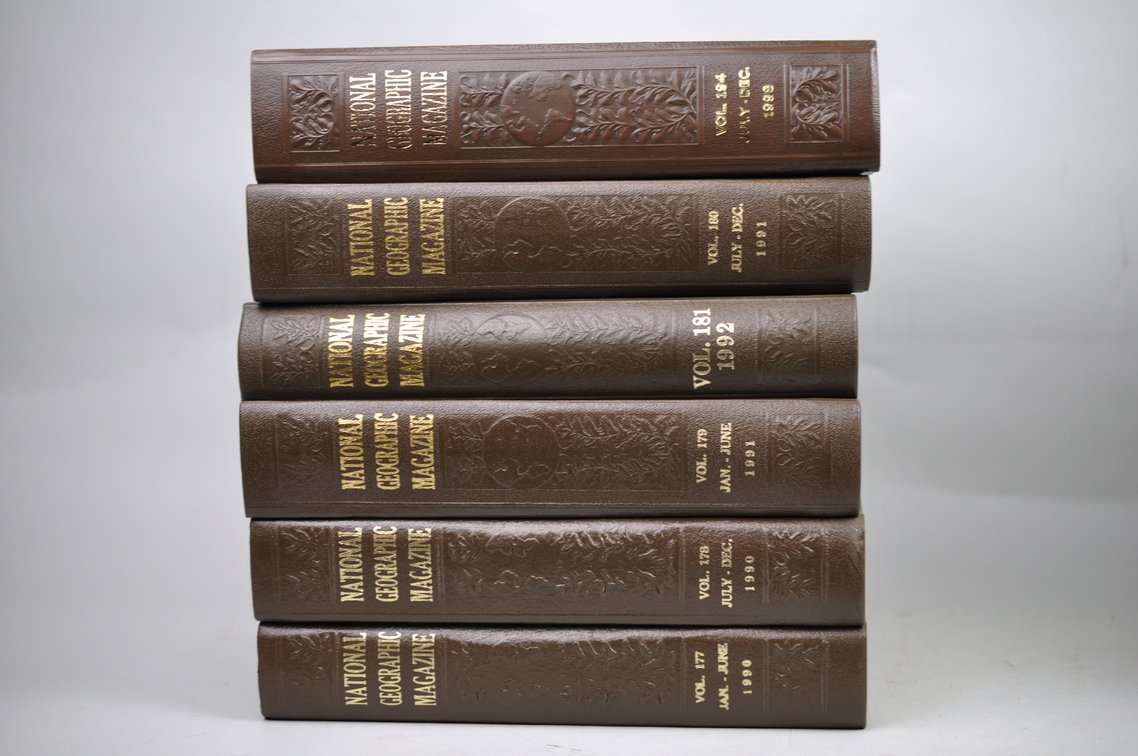 Assortment of Original Leather Bound National Geographics, photo 3 of 7