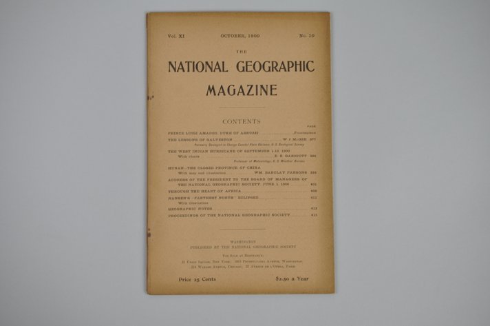 Vol. XI No.10 – October 1900 National Geographic