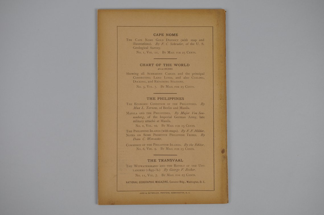 Vol. XI No.7 – July 1900 National Geographic, photo 2 of 3