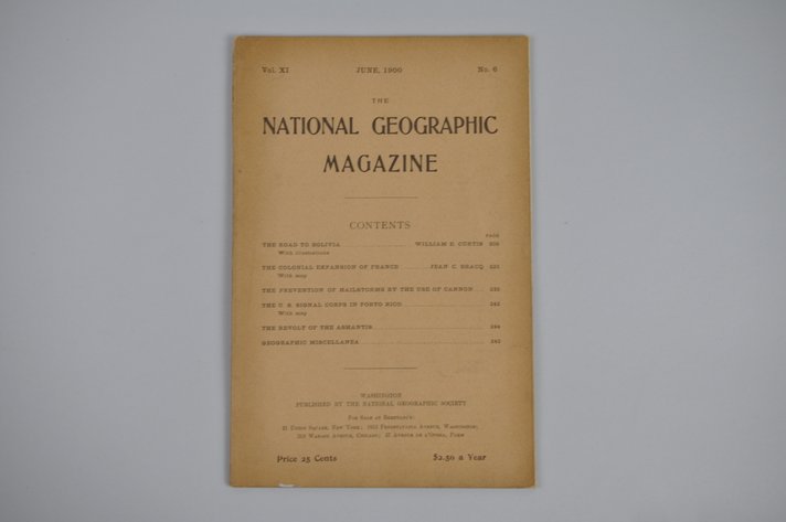 Vol. XI No.6 – June 1900 National Geographic