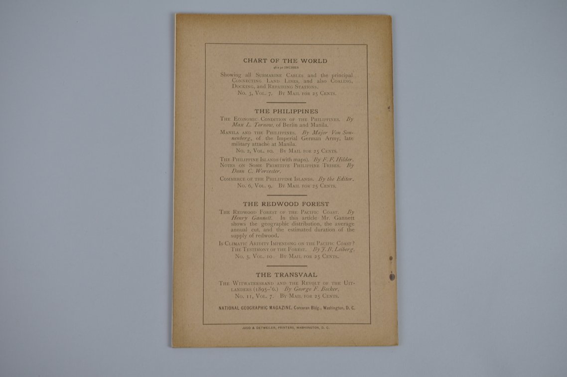 Vol. XI No.5 – May 1900 National Geographic, photo 2 of 3
