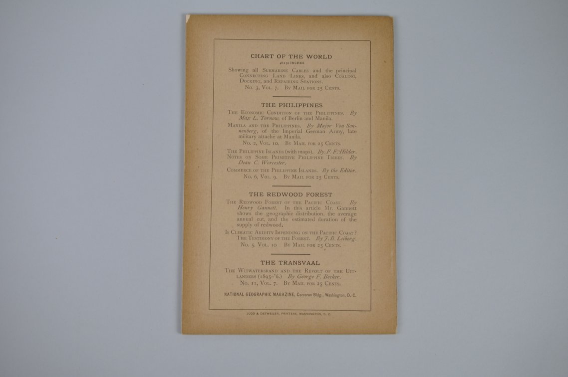 Vol. XI No.3 – March 1900 National Geographic, photo 2 of 3