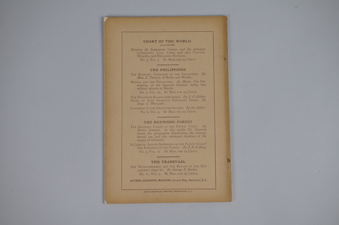 Vol. XI No.4 – April 1900 National Geographic, photo 2 of 3