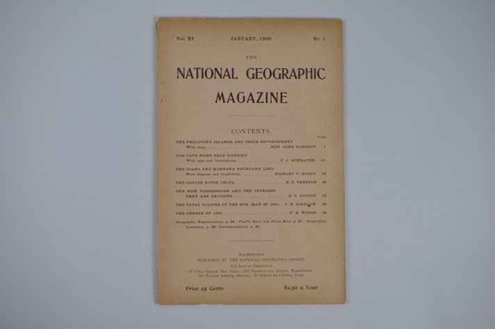 Vol. XI No.1 – January 1900 National Geographic