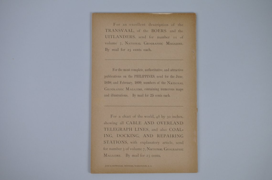 Vol. XI No.1 – January 1900 National Geographic, photo 2 of 3