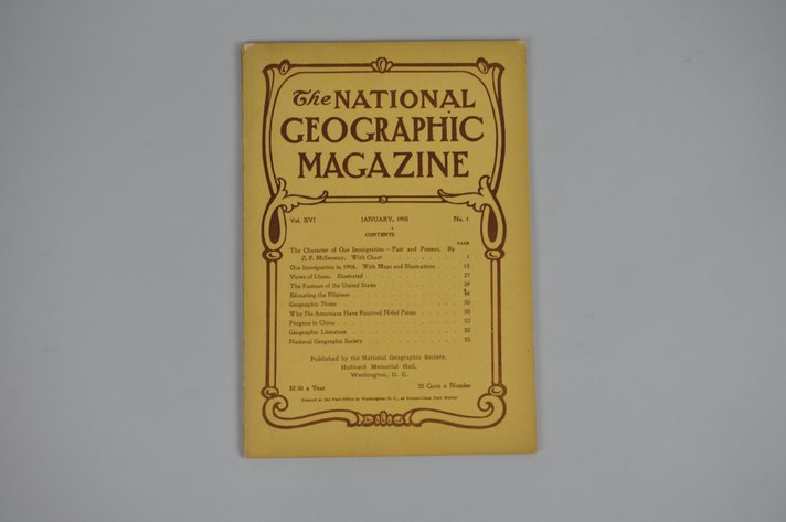Vol. XVI No.1 – January 1905 National Geographic