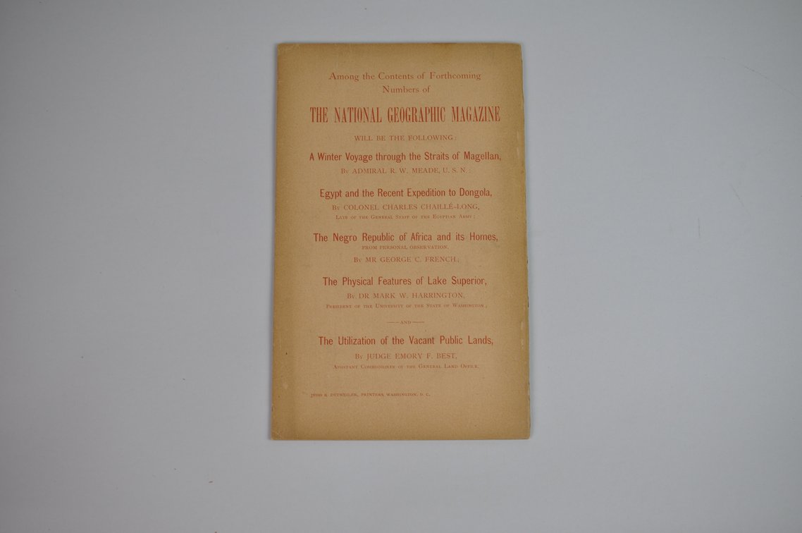 Vol. VII No. 10 – October 1896 National Geographic, photo 2 of 3