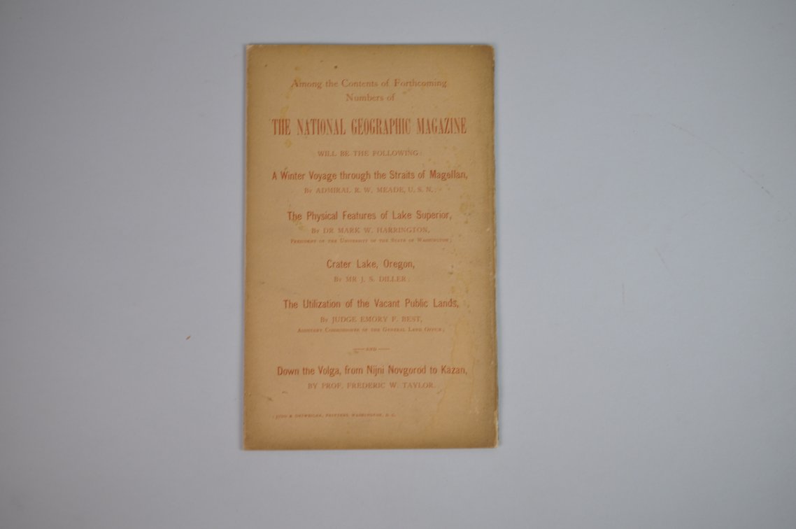 Vol. VIII No. 1 – January 1897 National Geographic, photo 2 of 3