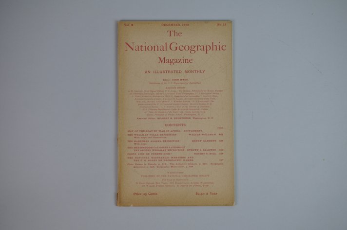Vol. X No. 12 – December 1899 National Geographic