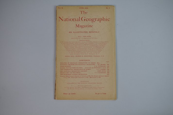 Vol. X No. 6 – June 1899 National Geographic