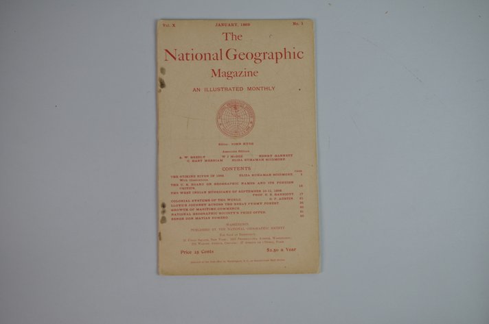 Vol. X No. 1 – January 1899 National Geographic