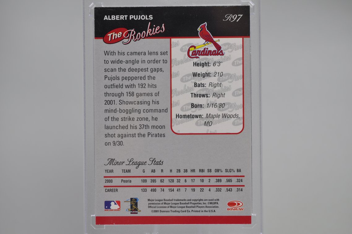 Pujols and Santana Rookie Cards, photo 5 of 6