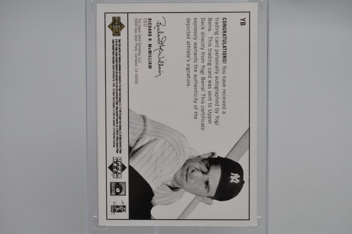 Yogi Berra Signed Baseball Card, photo 5 of 5