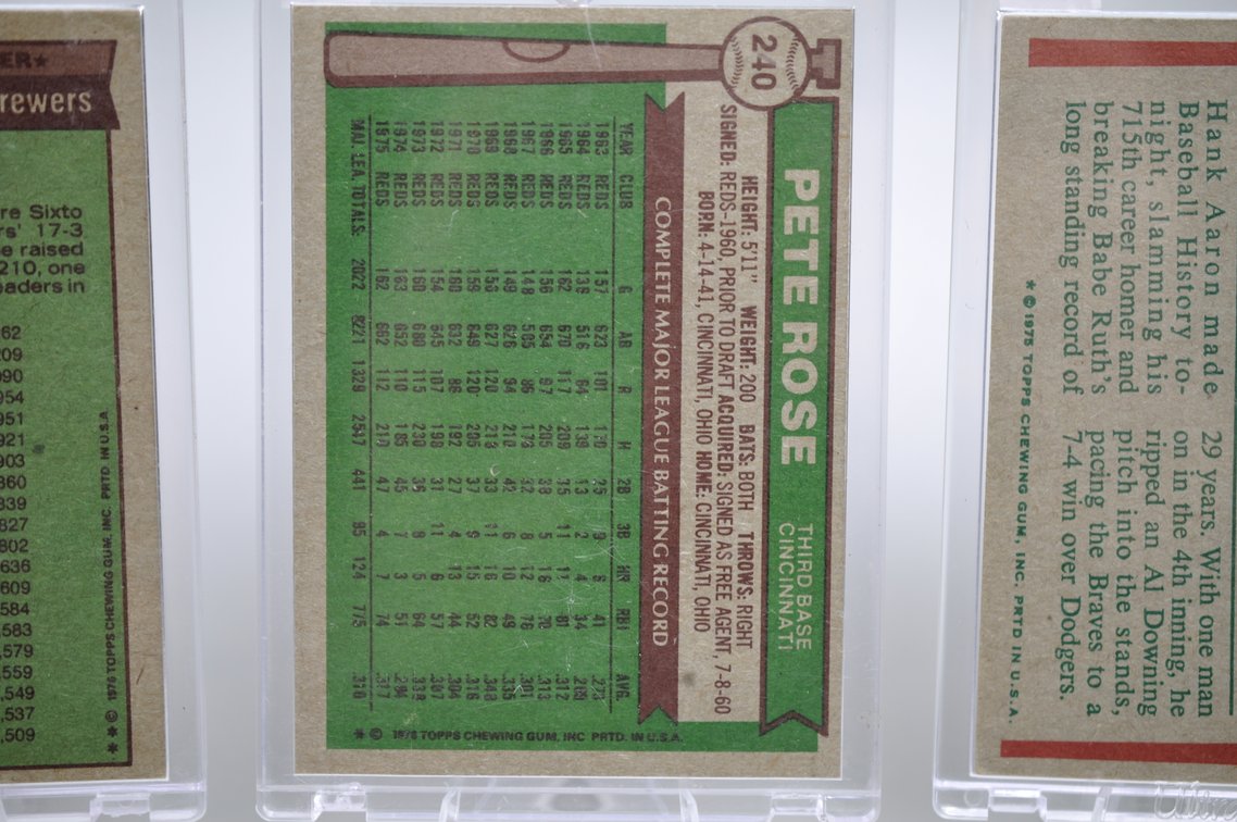 Hank Aaron and Pete Rose Cards, photo 8 of 9