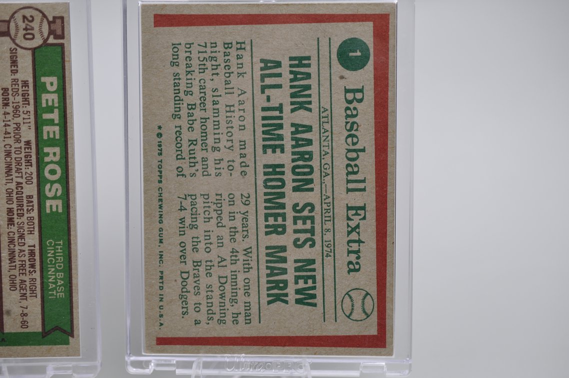 Hank Aaron and Pete Rose Cards, photo 9 of 9