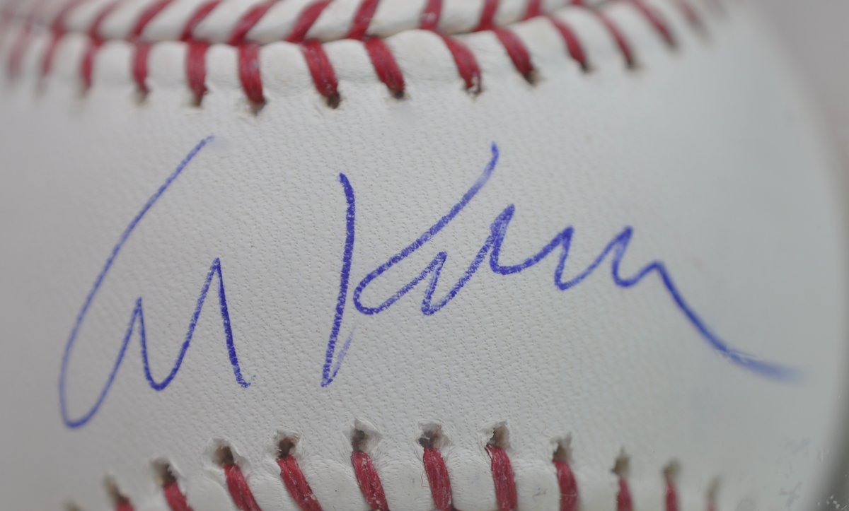HOF Al Kaline Baseball in Blue Ink, photo 2 of 8