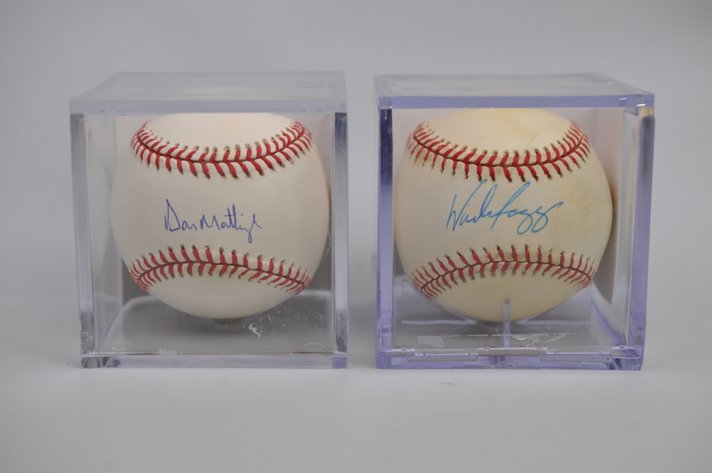 Baseballs Signed by Don Mattingly & Wade Boggs