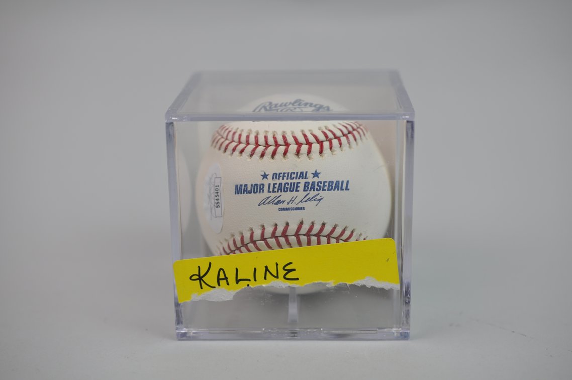 HOF Al Kaline Baseball in Blue Ink, photo 5 of 8