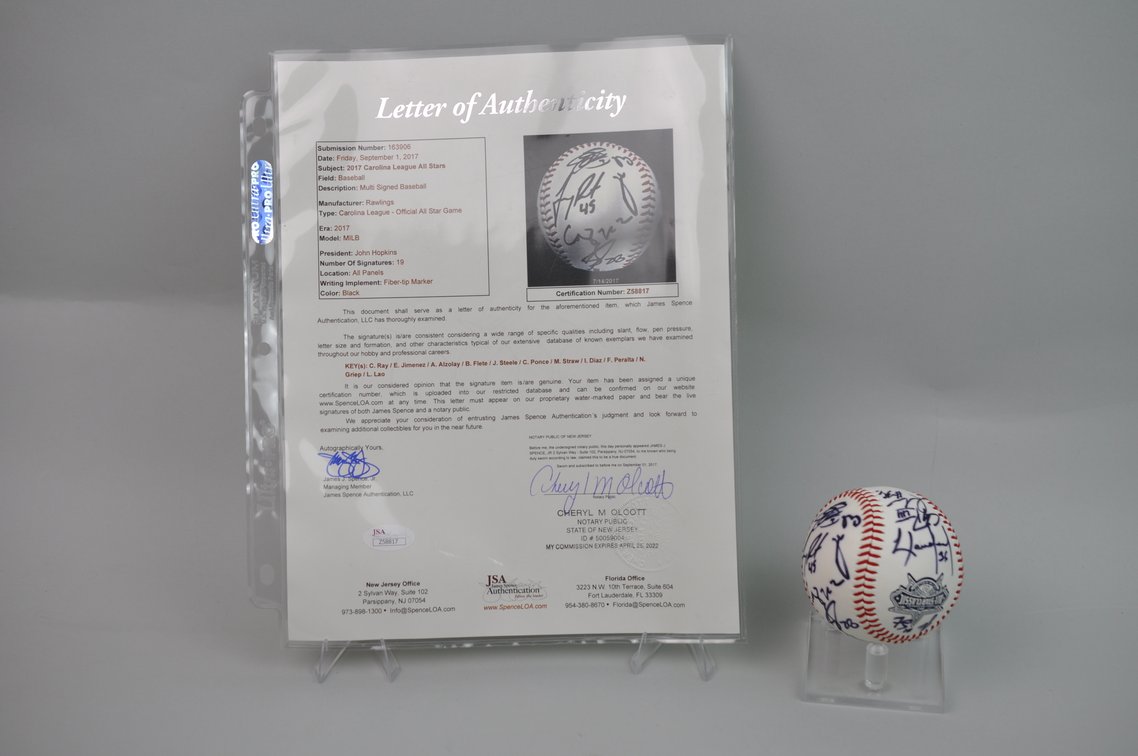 2017 Carolina League All-Stars Signed Baseball, photo 2 of 14