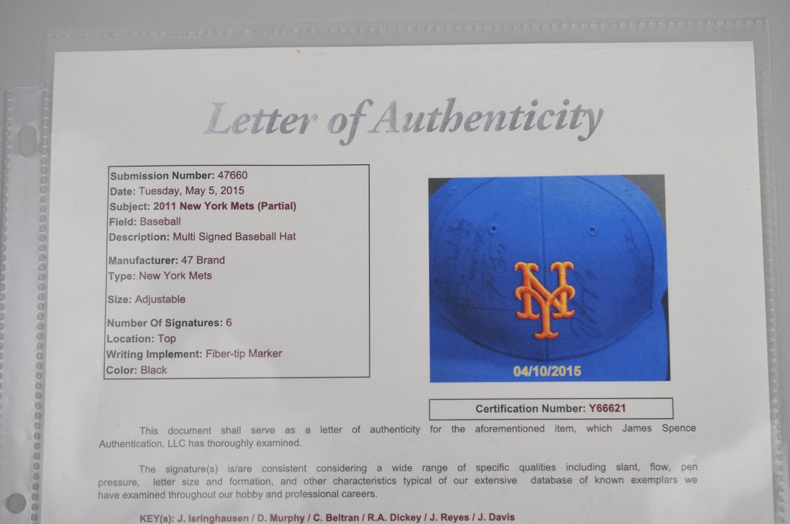 2011 Signed Mets Hat with LOA, photo 13 of 14