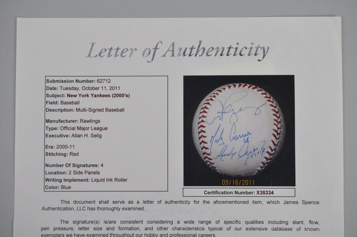 Early 2000s New York Yankees Signed Baseball, photo 11 of 12