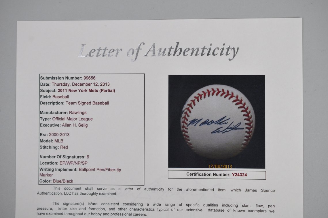 2011 New York Mets Signed Ball, photo 11 of 12