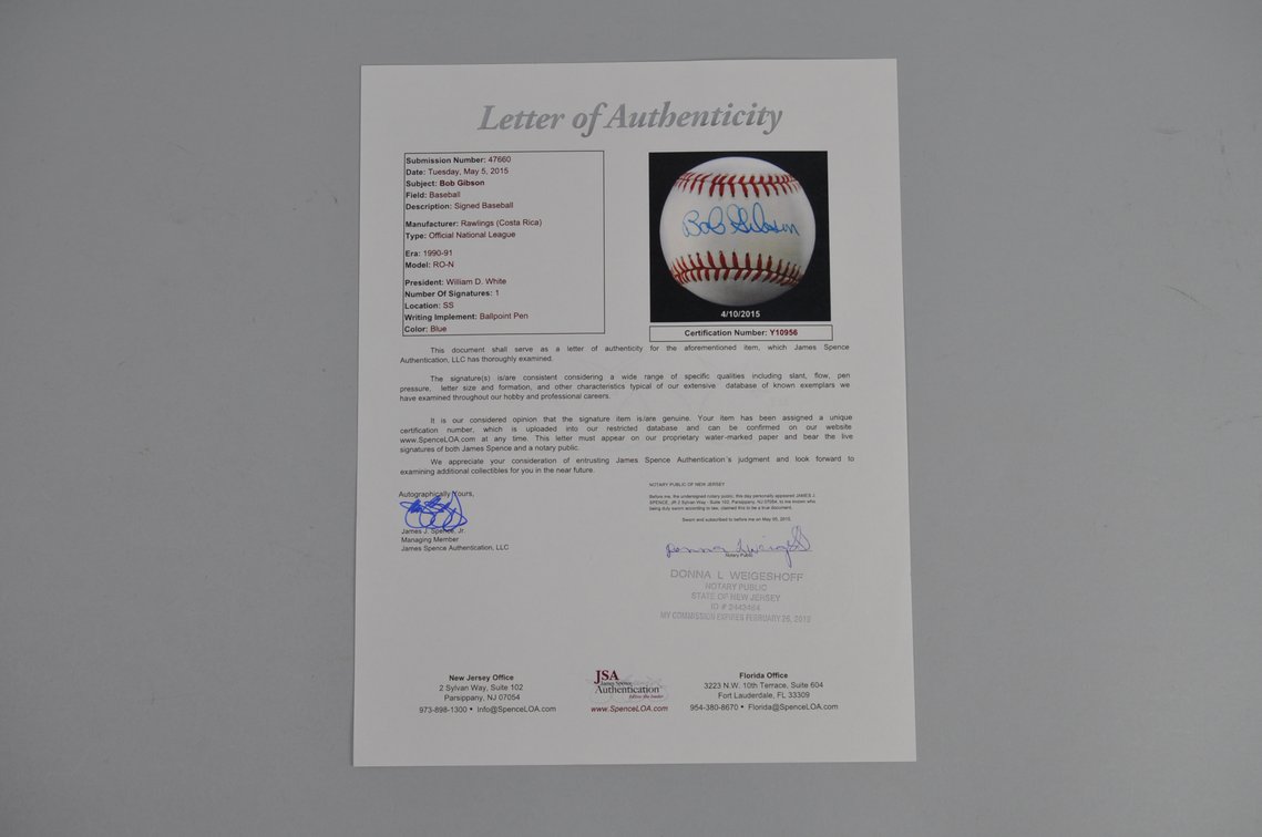 HOF Bob Gibson and Whitey Ford Signed Balls, photo 11 of 13