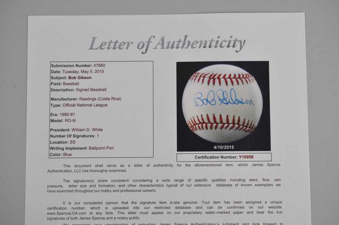 HOF Bob Gibson and Whitey Ford Signed Balls, photo 12 of 13