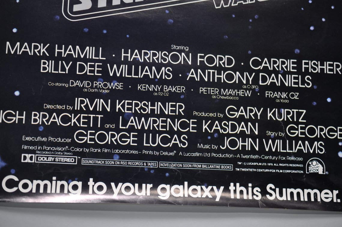 1979 Star Wars Empire Stikes Back Movie Poster, photo 9 of 9