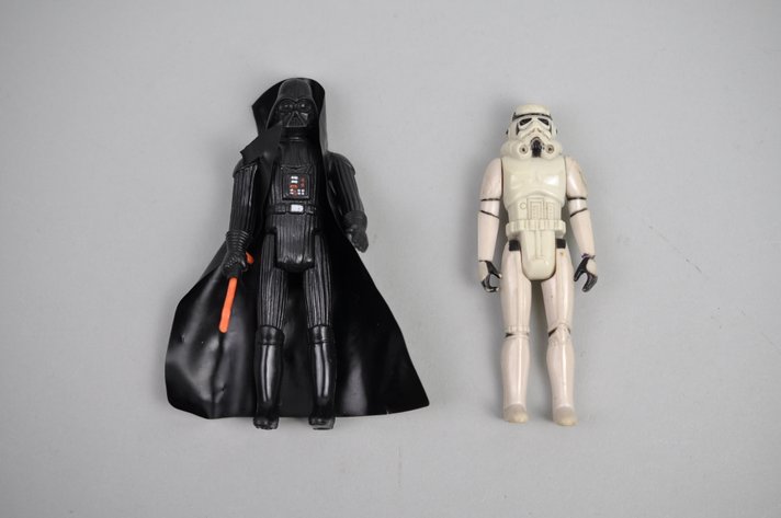 Vintage 1977 Darth Vader & Storm Trooper Figures