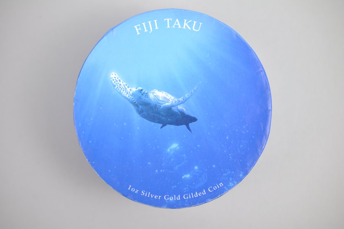 .999 Silver Gold Gilded Fiji Taku Coin, photo 9 of 9