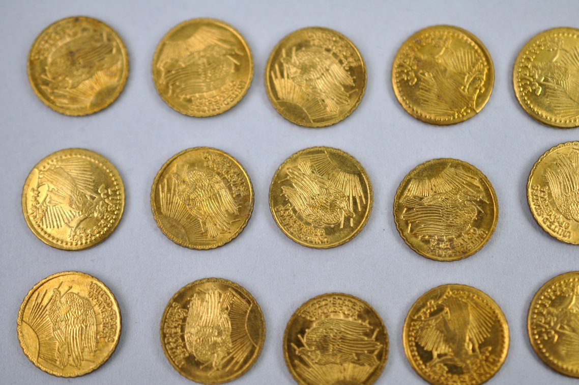 1933 Gold Plated $20 Walking Liberty Copy Coins, photo 6 of 6