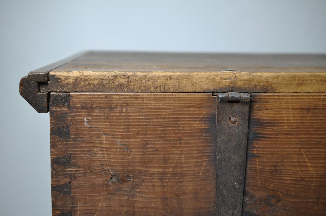 Wooden Blanket Chest with Forged Iron Hinges, photo 24 of 25